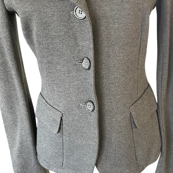 Teenflo Grey 3 Button Jersey Stretch Fitted Blazer Jacket (8) - Picture 6 of 13